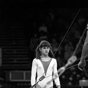 Nadia Comaneci competiting in "Champions All"Gymnastics Competition
