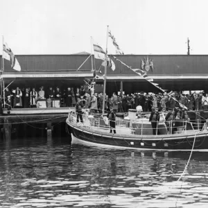 The naming ceremony of the lifeboat Tynesider at North Shields fish quay The naming ceremony of the lifeboat Tynesider at North Shields fish quay