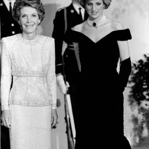 Nancy Reagan with Princess Diana Print 1985