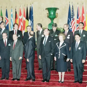 NATO meeting held a Lancaster House, London. Front row L-R Poul Schluter (Denmark)