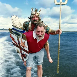 David Bellamy Rescues Neptune on Blue Flag Beach Print 1990