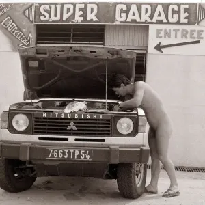 Naturist Nudist Village Print - July 1987 Black and White Photo