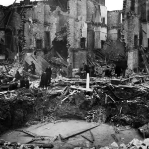 The Nazis indiscriminate bombing results in damage being done to dwelling houses in a