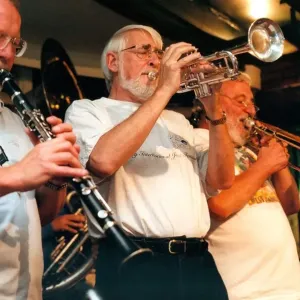 Neil Benson with the West Jesmond Rhythm Kings Print, 1996