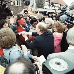 Neil Kinnock on the campaign trail in Mitcham, London Print Neil Kinnock on the campaign trail in Mitcham, London Print