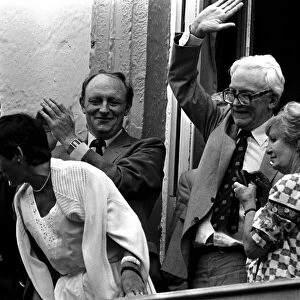 NEIL KINNOCK AND GLENYS KINNOCK WITH MICHAEL FOOT AND HIS WIFE JILL CRAIGIE AND RIGHT