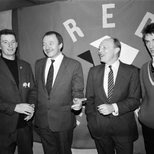 Neil Kinnock and Ken Livingstone with pro-Labour pop stars Billy Bragg Neil Kinnock and Ken Livingstone with pro-Labour pop stars Billy Bragg