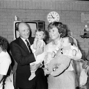 Neil Kinnock and wife Glenys, visit the creche set up in Bournemouth for delegates