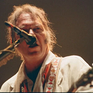 Neil Young performing at The Reading Festival, England, Sunday 27th August 1995