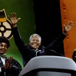 Nelson Mandela ANC President of South Africa at Wembley with his wife Winnie African Nelson Mandela ANC President of South Africa at Wembley with his wife Winnie African