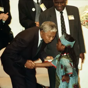 Nelson Mandela at the Hansdworth Leisure Centre in Handsworth, Birmingham Nelson Mandela at the Hansdworth Leisure Centre in Handsworth, Birmingham