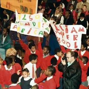 Nelson Mandela at the Hansdworth Leisure Centre in Handsworth, Birmingham Nelson Mandela at the Hansdworth Leisure Centre in Handsworth, Birmingham