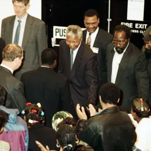 Nelson Mandela at the Hansdworth Leisure Centre in Handsworth, Birmingham Nelson Mandela at the Hansdworth Leisure Centre in Handsworth, Birmingham