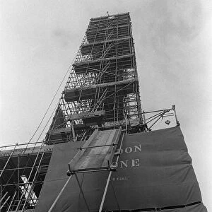 Nelsons Column Trafalgar Square London February 1968 Scaffolding covers