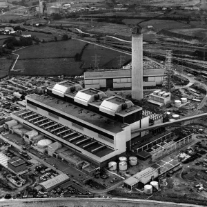 The new Aberthaw B Power Station, which is almost complete. 20th October 1968