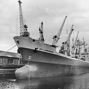 The new Ellerman Line cargo ship The City of Winchester seen here being loaded at