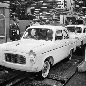 New Ford Anglia Cars on Production Line Print, 1959