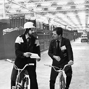 The new Ford plant at Bridgend is so large that workers use bicycles to get around