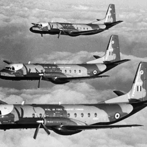 New Hawker Sidley Andover transport planes of the Royal Air Force in flight New Hawker Sidley Andover transport planes of the Royal Air Force in flight
