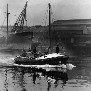 New lifeboat Milburn'for Holy Island leaves the River Wear. 4th June 1925 New lifeboat Milburn'for Holy Island leaves the River Wear. 4th June 1925