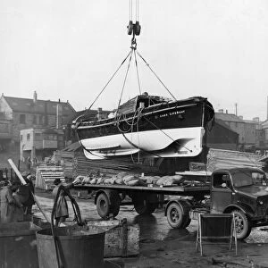 A new lifeboat, the W. Ross MacArthur of Glasgow, destined for St Abbs Head Lifeboat