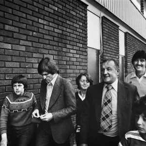 Black and white print of Kenny Dalglish with Bob Paisley at Anfield