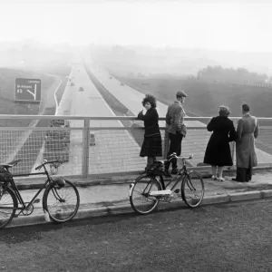 Print of the M1 Motorway near London, November 1959