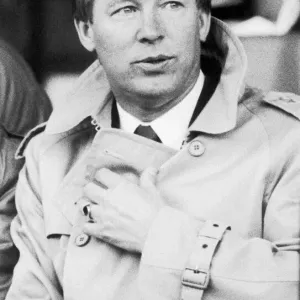 New Manchester United manager Alex Ferguson at Old Trafford during his first home game in New Manchester United manager Alex Ferguson at Old Trafford during his first home game in