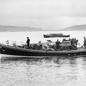 The new Mumbles lifeboat passes in front of the temporary one which replaced the SS The new Mumbles lifeboat passes in front of the temporary one which replaced the SS