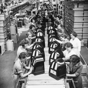 The new production line at the Philco Radio & Television Corporation factory in Perivale The new production line at the Philco Radio & Television Corporation factory in Perivale