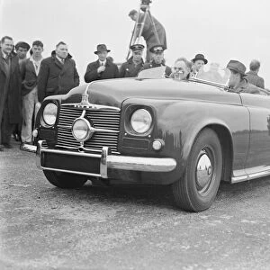 New Rover gas turbine car tested at Silverstone By C Wilkes with T R Bell as passenger