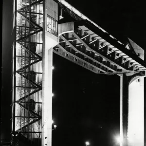 A new shape in the night sky of the Old Town. Hulls tidal surge barrier floodlit A new shape in the night sky of the Old Town. Hulls tidal surge barrier floodlit