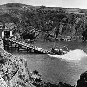 The new St. Davids lifeboat Joseph Soar takes to the water. 20th May 1964