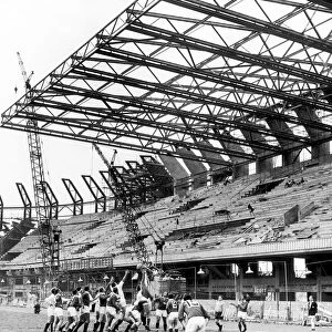 The new stand under construction at Cardiff Arms Park 7th September 1969