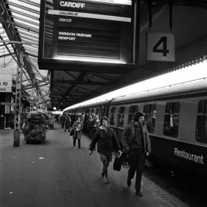 Reading Station Train Indicator Boards Print January 1975 Reading Station Train Indicator Boards Print January 1975