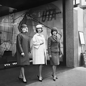 New U. T. A French Airways uniforms for stewardesses. Circa 1964