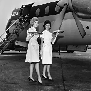 New uniforms for B. E. A stewardesses. 21st October 1963