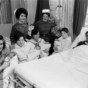 New Year Babies at Dudley Road Hospital Print 1967 New Year Babies at Dudley Road Hospital Print 1967
