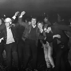 New Year Revellers in Chamberlain Square. December 31st 1968