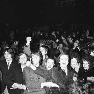 New Years revellers seen here singing Auld Lang Syne and celebrating see in 1970 in