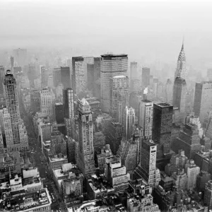 New York Skyline Print from Empire State Building 1970
