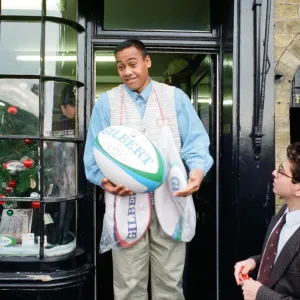 New Zealand rugby player Jonah Lomu visiting Rugby. Pictured outside the Rugby Football New Zealand rugby player Jonah Lomu visiting Rugby. Pictured outside the Rugby Football