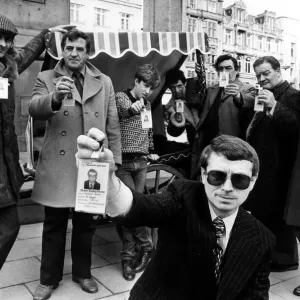 Newcastle barrow boys with their licences for legal trading in the city centre on 26th