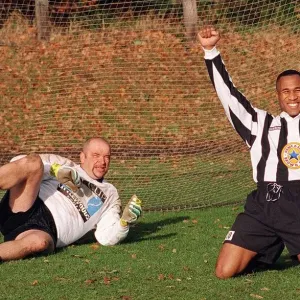 NEWCASTLE TOWN GOALKEEPER PHILIP BUTLER GETS DOWN TO SOME SECRET TRAINING WHEN HE