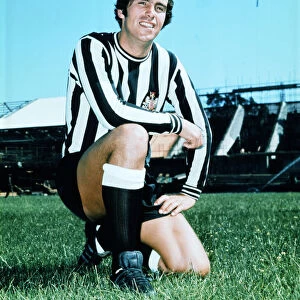 Newcastle United Bob Moncur poses on the pitch at St James as construction of the new