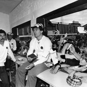 Newcastle United footballer Kevin Keegan is greeted by jubilant Newcastle fans as he Newcastle United footballer Kevin Keegan is greeted by jubilant Newcastle fans as he