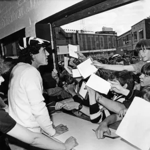 Newcastle United footballer Kevin Keegan is greeted by jubilant Newcastle fans as he Newcastle United footballer Kevin Keegan is greeted by jubilant Newcastle fans as he