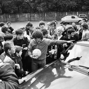 Newcastle United footballer Kevin Keegan is greeted by jubilant Newcastle fans at St Newcastle United footballer Kevin Keegan is greeted by jubilant Newcastle fans at St