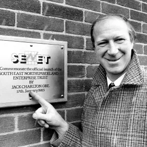 Newcastle United manager Jack Charlton unveiled a plaque to launch the new South East Newcastle United manager Jack Charlton unveiled a plaque to launch the new South East