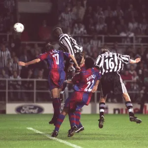 Newcastle United v Barcelona European Champions League 1997 Faustino Asprilla of Newcastle United v Barcelona European Champions League 1997 Faustino Asprilla of